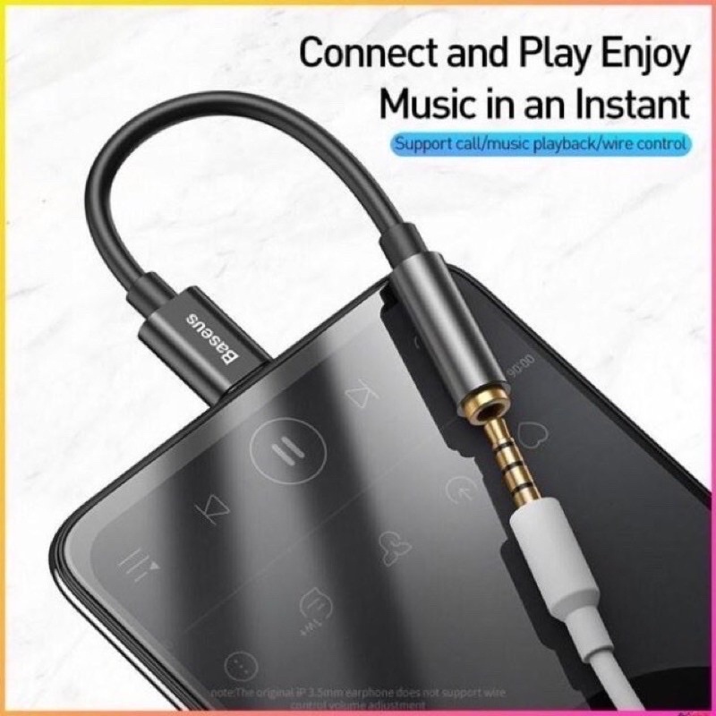 Jack chuyển tai nghe chân TYPE-C sang chân 3.5mm hỗ trợ đàm thoại chính hãng Baseus - Baseus L54
