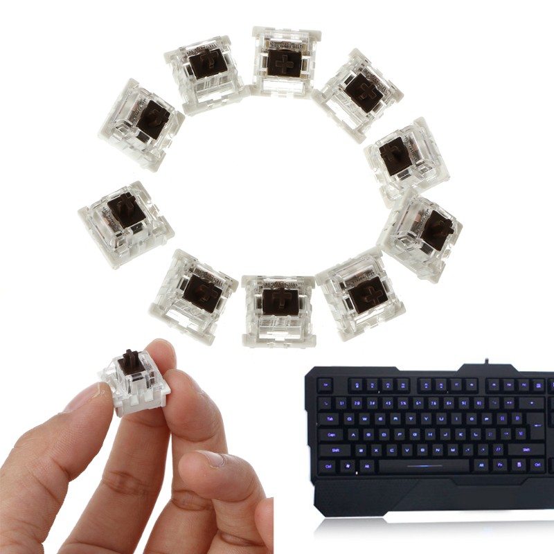 Bộ 10 Bàn Phím Cơ 3 Chấu Thay Thế Cho Gateron Cherry Mx