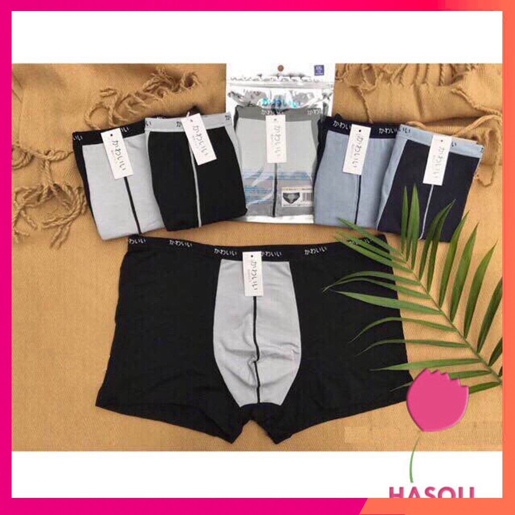 Quần Lót Nam Cotton Co Giãn Quần Sịp Đùi Túi Zip Bạc