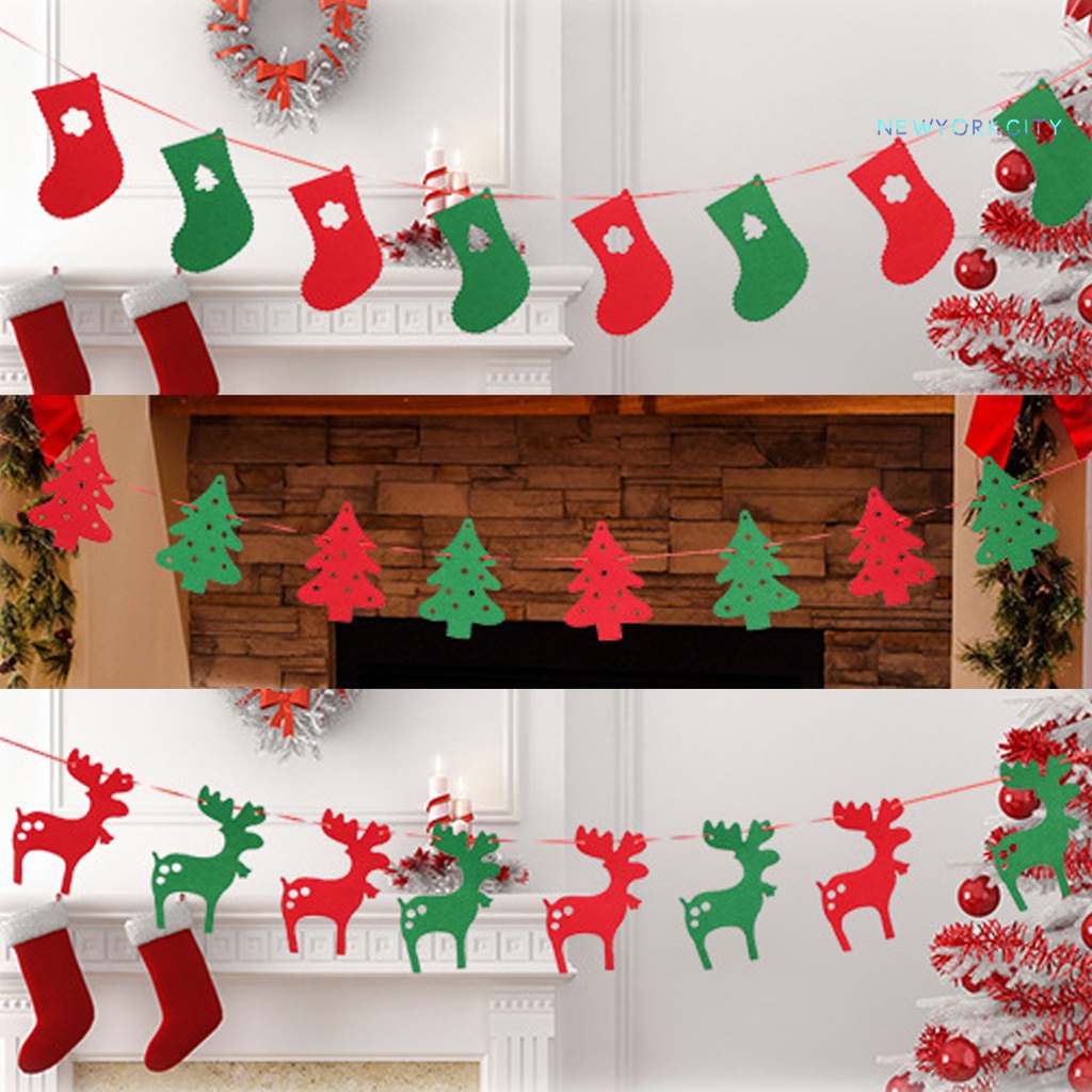 1 Bộ Dây Treo Trang Trí Giáng Sinh Nhiều Màu Họa Tiết Hoạt Hình Dễ Thương