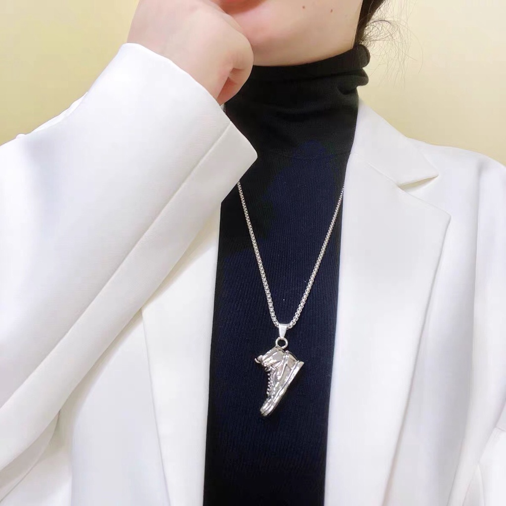 Dây chuyền bạc nam nữ hình GIÀY- Vòng cổ phụ kiện thời trang unisex đeo đôi