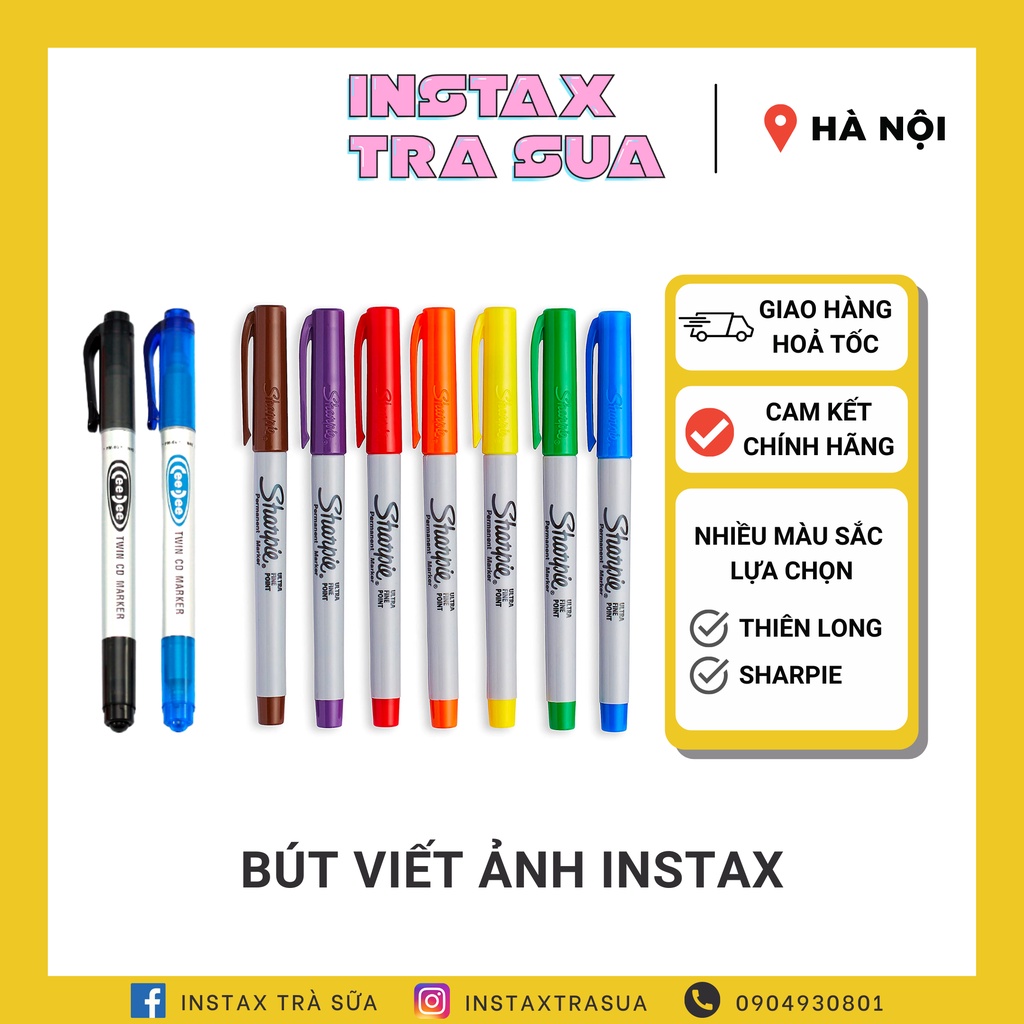 BÚT LÔNG DẦU NHIỀU MÀU VIẾT LÊN ẢNH INSTAX