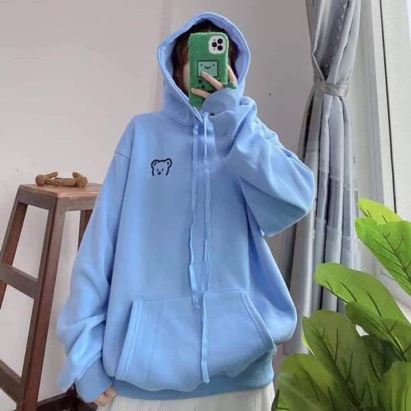 Áo HODIE FORM RỘNG 3D logo gấu unisex