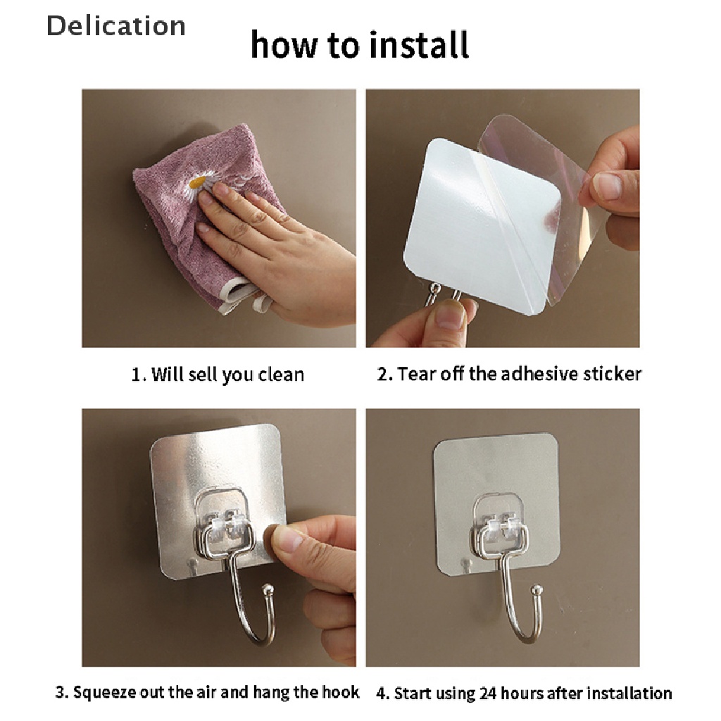 Set 5 Móc Treo Đồ Dán Tường Bằng Thép Không Gỉ Chống Trượt