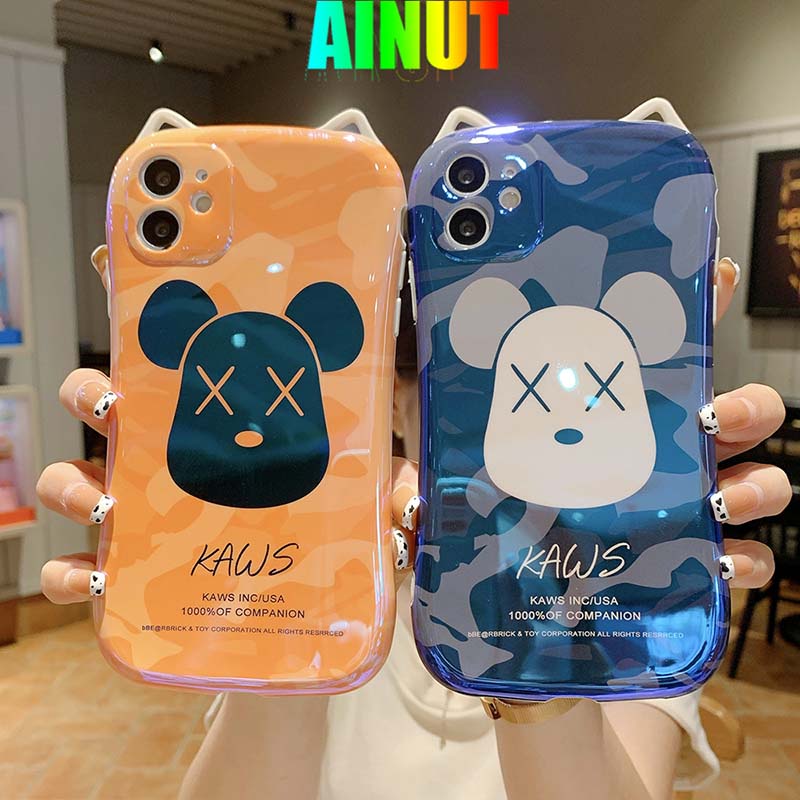 Ốp Điện Thoại TPU Silicon Mềm Chống Sốc Chống Bụi Hình Tai Gấu/Gấu Màu Dễ Thương Cho iPhone