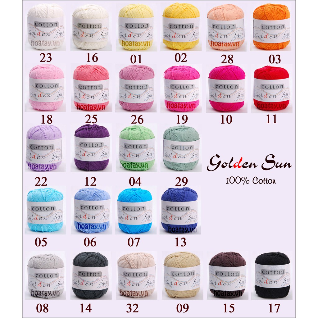 Golden Sun - Cotton Hongkong Bảng màu từ 21 đến 32