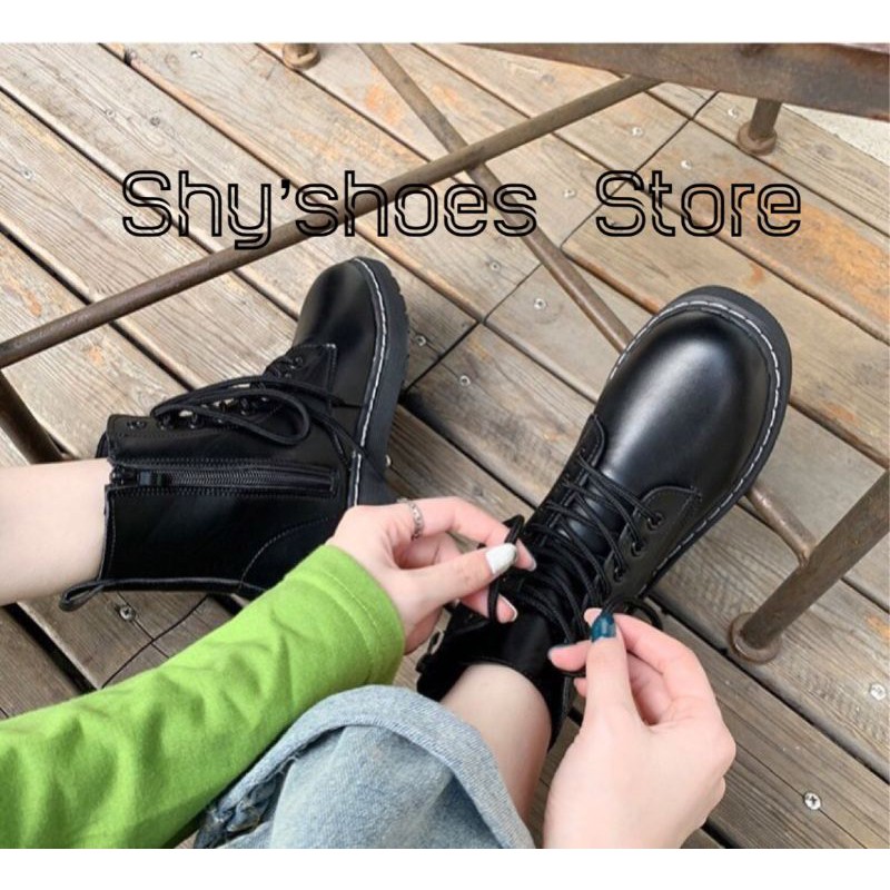 (Có Sẵn) Giày Boot Oxford phối dây kéo phong cách gothic cá tính | đế cao 4cm| nhập mã NUMSSP Freeship extra | BigBuy360 - bigbuy360.vn