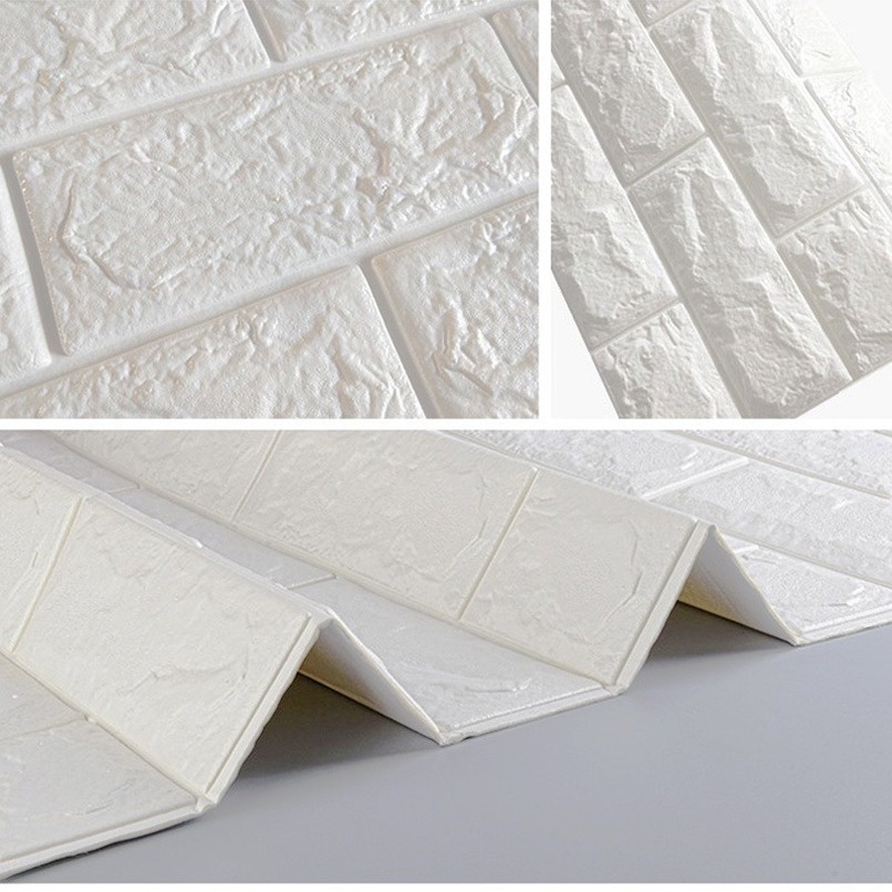 Giấy Dán Tường Giả Gạch 3D Chống Thấm Nước Trang Trí Phòng Khách / Phòng Ngủ