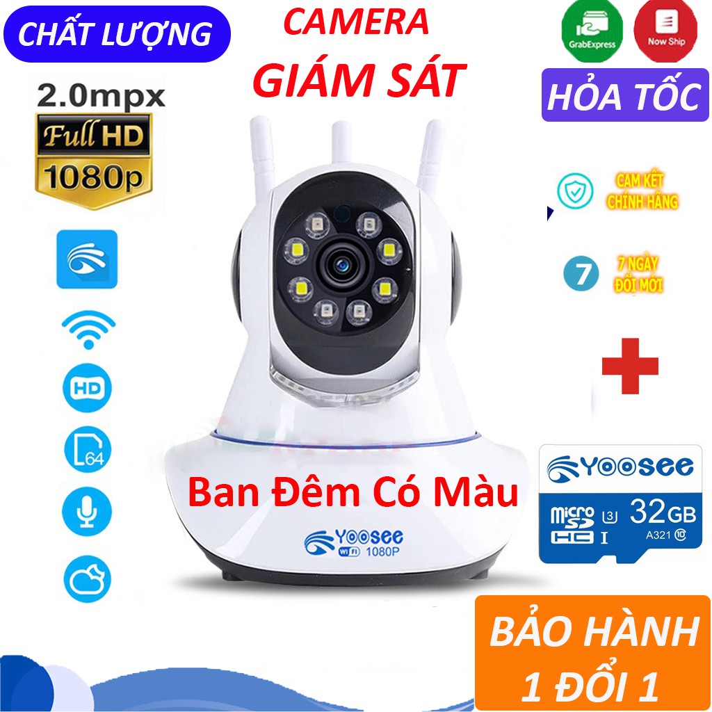 Camera IP Yoosee 360 quan sát rõ ngày đêm kèm thẻ nhớ Yoosee 32GB | Bảo Hành 6 Tháng