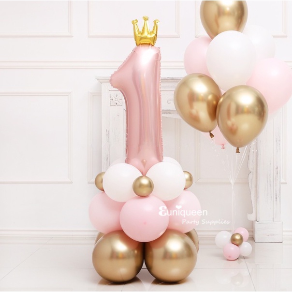 Bóng Số 1 vương miện số 1 in Hình dễ thương cho bé trai bé gái trang trí sinh nhật thôi nôi balloon party