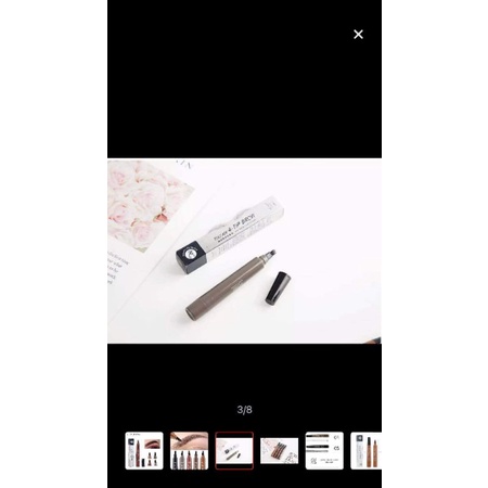 Bút phẩy sợi lông mày 4D có 2 màu nâu và nâu đen