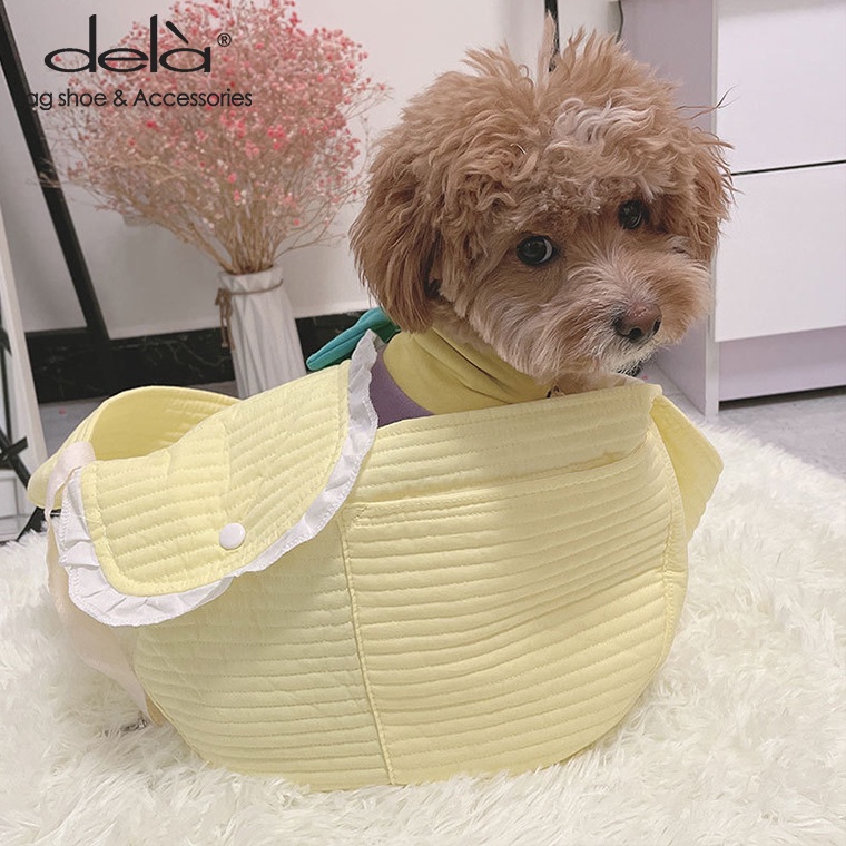 Dela Túi Đeo Chéo Vai Đựng Thú Cưng Cỡ Lớn Bằng Vải Bạt Dễ Thương