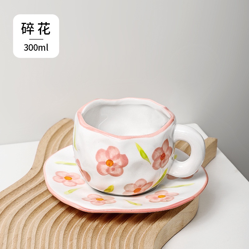 Cốc Uống Cà Phê Bằng Sứ Thiết Kế Bất Đối Xứng Dành Cho Cặp Đôi