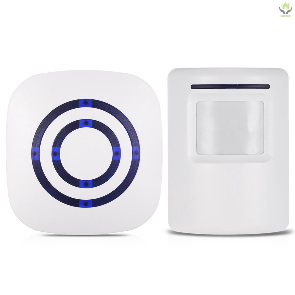 Wireless PIR Motion Sensor Doorbell 38 Chimes Volume Adjustment Long Transmission Range