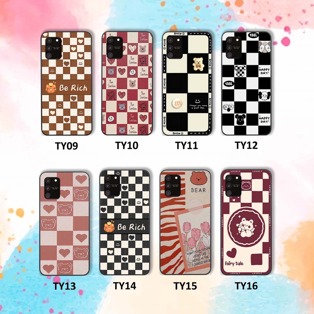 Ốp Samsung S10 Lite gấu Bear rick caro vuông thời trang siêu đẹp