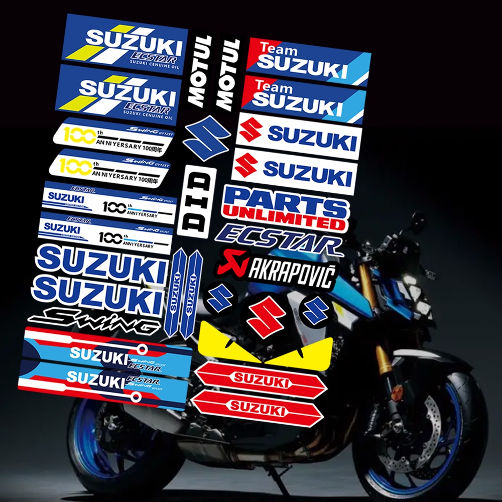 Miếng Dán Phản Quang Trang Trí Thân Xe Mô Tô Suzuki