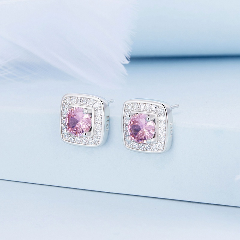 BAMOER Bông Tai Xi bạc 925 ĐíNh Đá Zircon ThờI Trang
