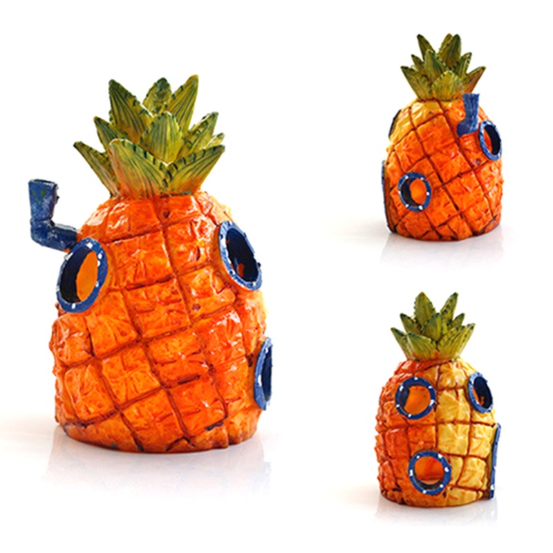 Mô hình ngôi nhà dứa/ nhà hàng cua/ tượng ẩn náu hoạt hình trang trí bể cá