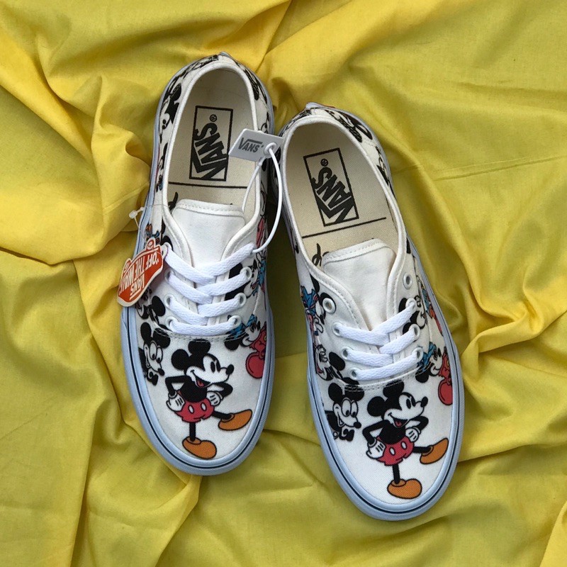 Disney Giày Thể Thao Vans Chính Hãng Họa Tiết Chuột Mickey Xinh Xắn