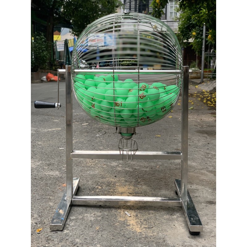 Lồng cầu quay số inox may mắn trúng thưởng 40cm