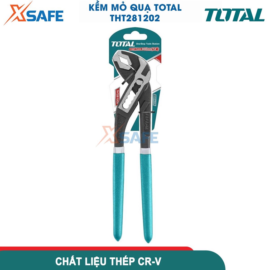Kềm mỏ quạ TOTAL THT281202 12inch(30cm) thép cr-v cao cấp, 7 nấc mở tiện lợi, mở tối đa 5cm - chính hãng