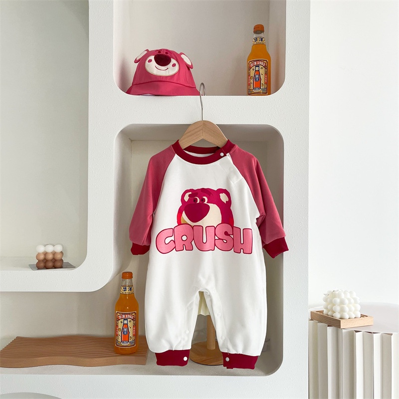 Bộ Áo Liền Quần Bằng Cotton Thoải Mái In Họa Tiết Gấu Raspberry 2023 Cho Nam Và Nữ