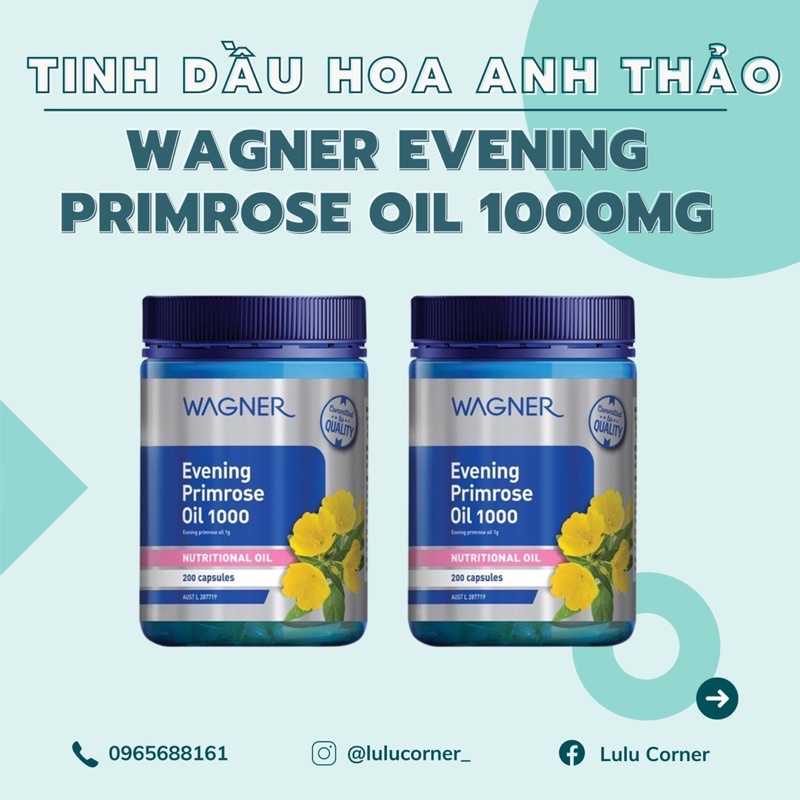 Tinh Dầu Hoa Anh Thảo Wagner Evening Primrose Oil 1000mg - 200 viên