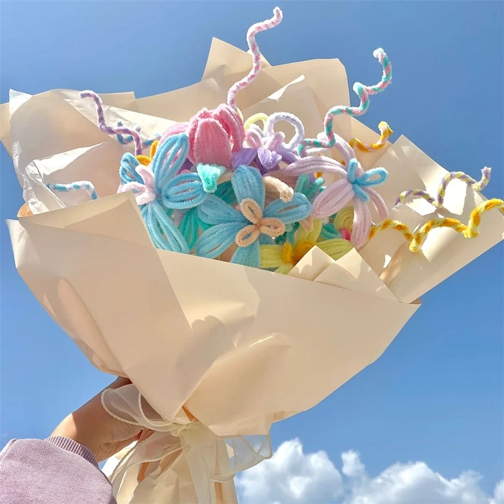 Que Xoắn Bằng Len Màu Macaron Phong Cách Hàn Quốc Dùng Làm Đồ Chơi DIY Cho Bé