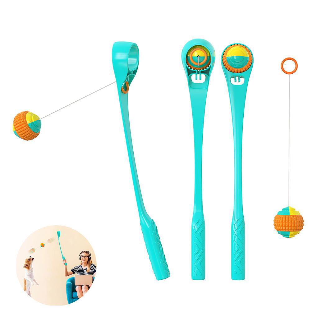Đồ Chơi Ném Bóng Ném Bằng Nhựa Với Dây Co Giãn Và Bóng Gặm Giải Trí Cho Cún Cưng