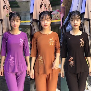 Đồ Lam Đi Chùa # Vải Thun Sẫm Sen # Đồ Bộ Nữ # Quần Áo Nữ