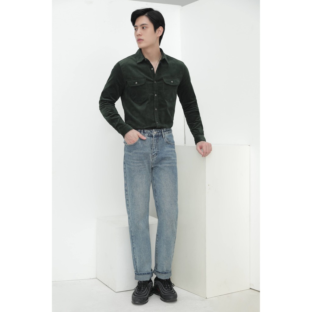 Áo sơ mi nam tay dài chất liệu nhung Corduroy thời trang phong cách retro (2 màu) | BigBuy360 - bigbuy360.vn