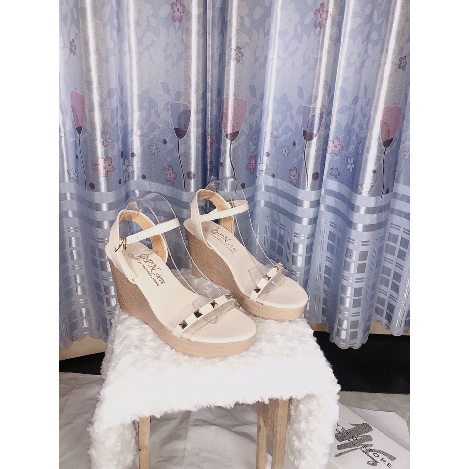 Giày sandal Đế Xuồng 9cm Quai Trong Phối Đinh Tán DX006 xăng đan nam dép nam