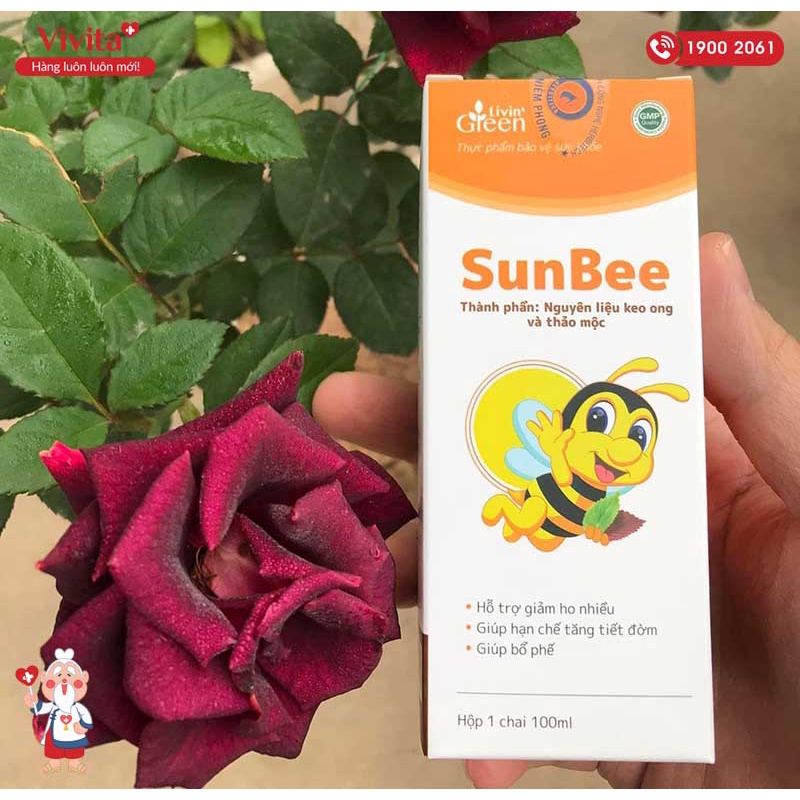 Siro SunBee Giảm Đau Rát Họng, Giảm Ho Đờm, Ho Khan, Ho do kích ứng Với Keo Ong Và Tinh Dầu Tía Tô Lọ 100 ml