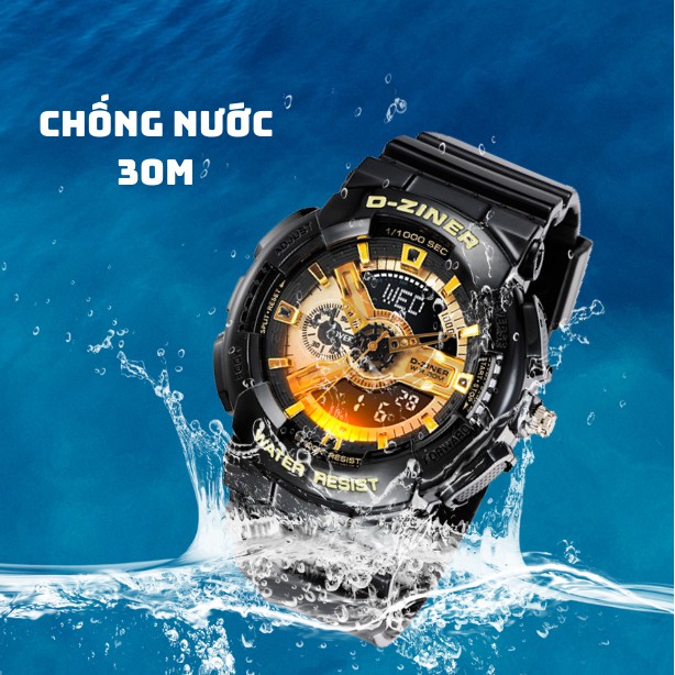 Đồng Hồ Đôi Điện Tử Thể Thao Nam Nữ D-ZINER Chính Hãng 8248 Full Box - LINDO