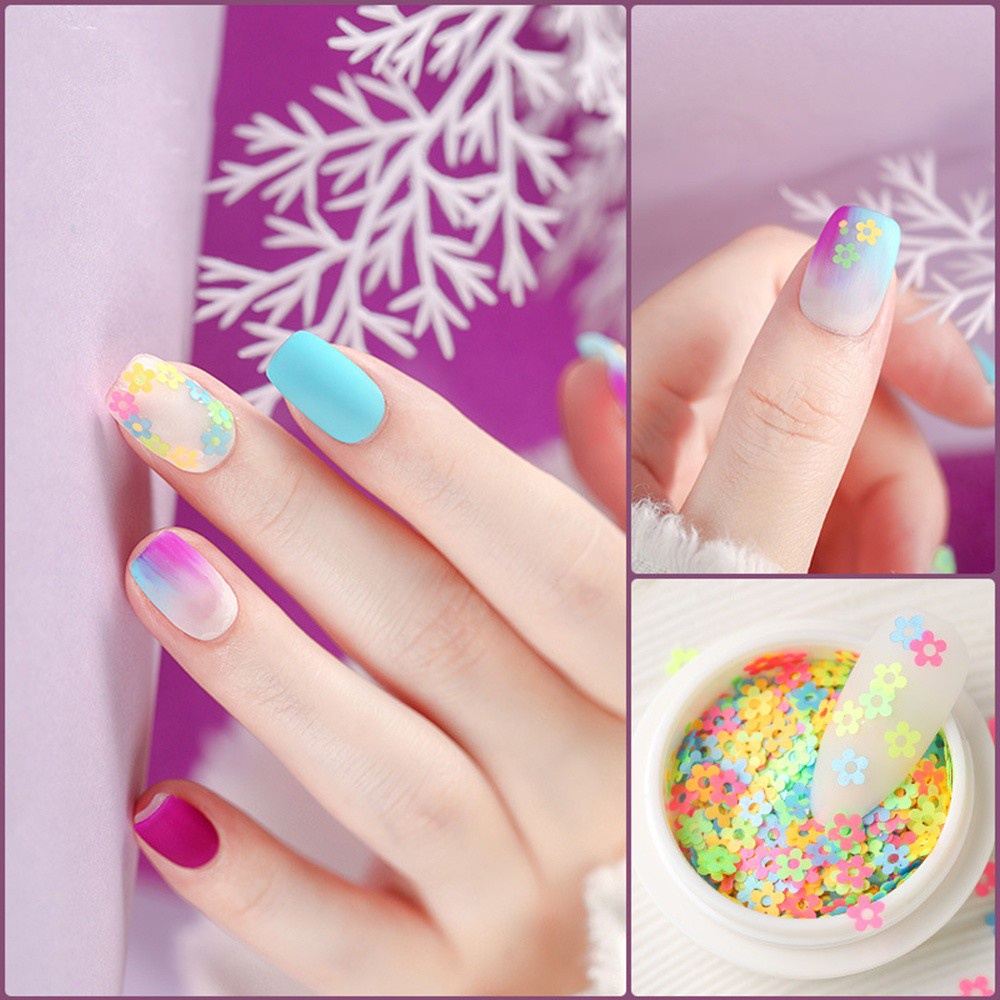 [Hàng mới về] Hộp phụ kiện đính móng trang trí nghệ thuật 3D nhiều màu sắc lấp lánh