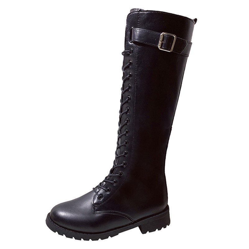 Bốt đùi da cao cổ DAPHNE có dây và khoá kéo kèm đai | BigBuy360 - bigbuy360.vn