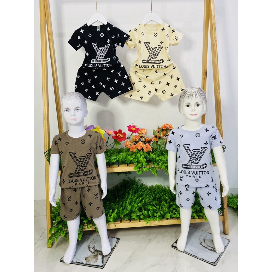 Set bộ quần áo mùa hè cho bé trai và bé gái 7-17kg mẫu "L.V".MA38.