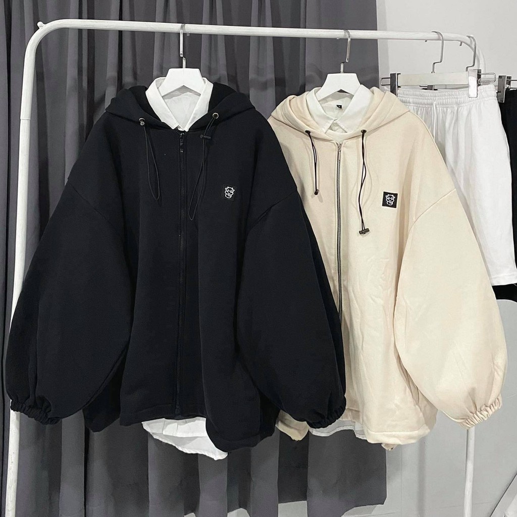 Áo Khoác Nỉ Form Rộng Logo Con Bò COW Ulzzang - Hàng mới về