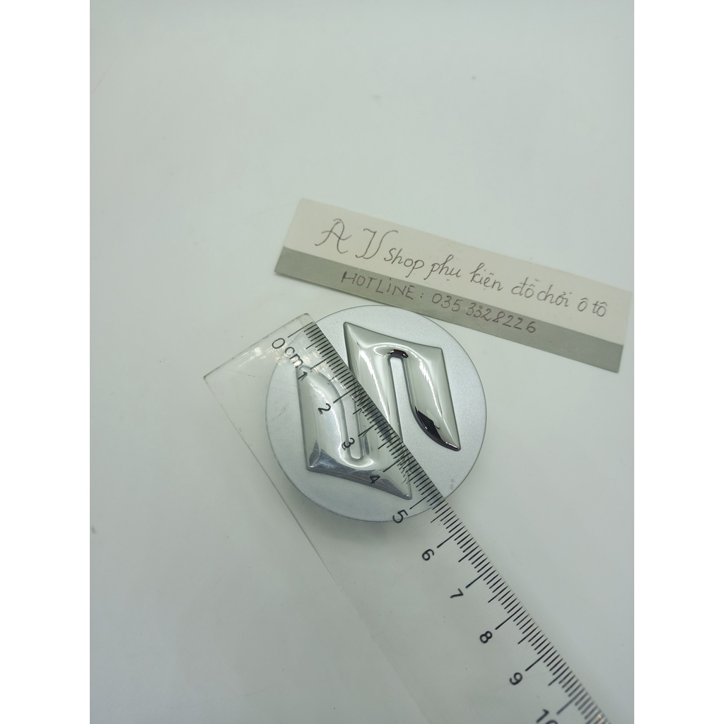 Logo chụp mâm, ốp lazang bánh xe ô tô suzuki đường kính 58mm