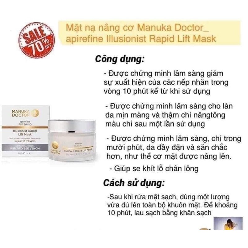 Mặt nạ nâng cơ Manuka Doctor UK Hàng chuẩn chính hãng