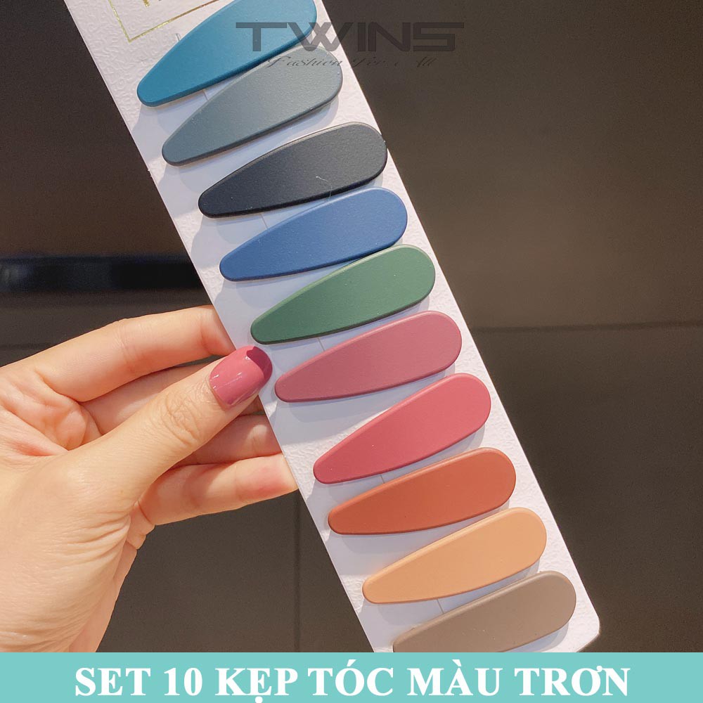 Set 10 kẹp tóc trơn SK208 sang trọng, dễ thương, xinh đẹp, cute phong cách Hàn Quốc làm phụ kiện tóc cho nữ