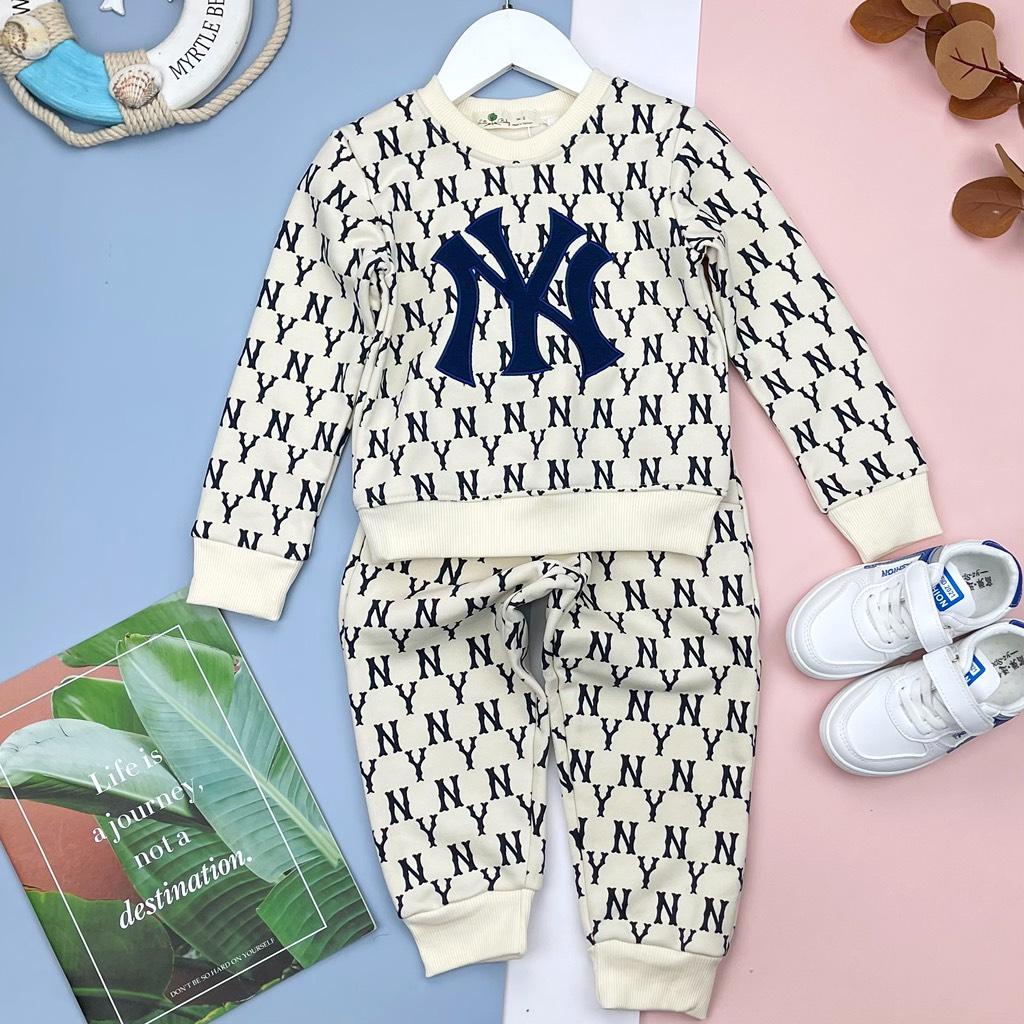 Bộ quần áo nỉ LITIBABY, thêu chữ NY, LA, chất nỉ dày, ấm. Có size 11/16 tuổi