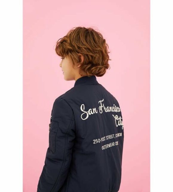Áo phao zara bomber 2 mặt bé trai