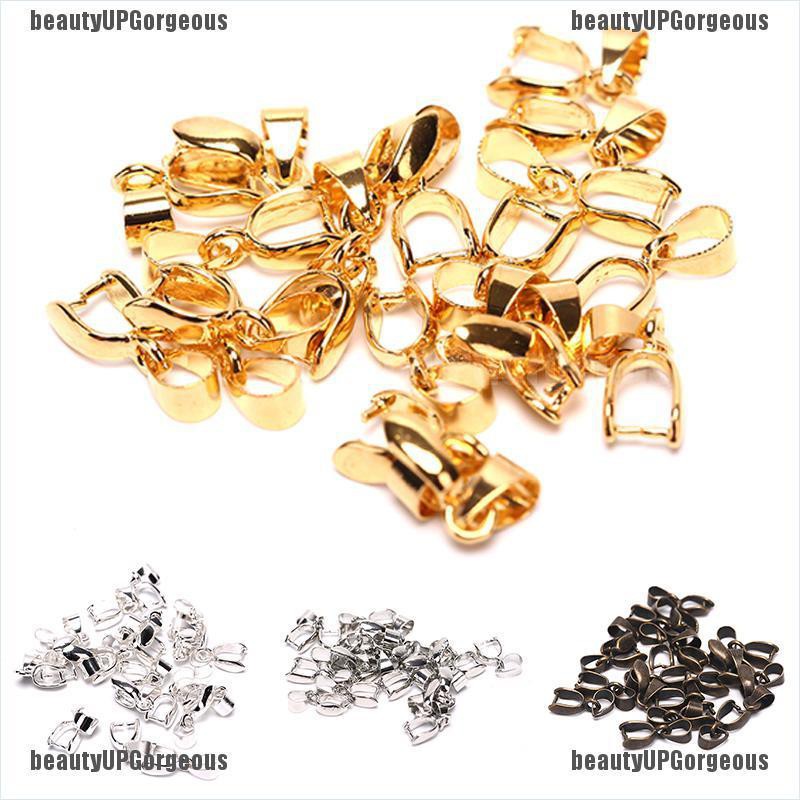 Set 20 kẹp nối mặt dây chuyền bằng đồng màu bạc/vàng