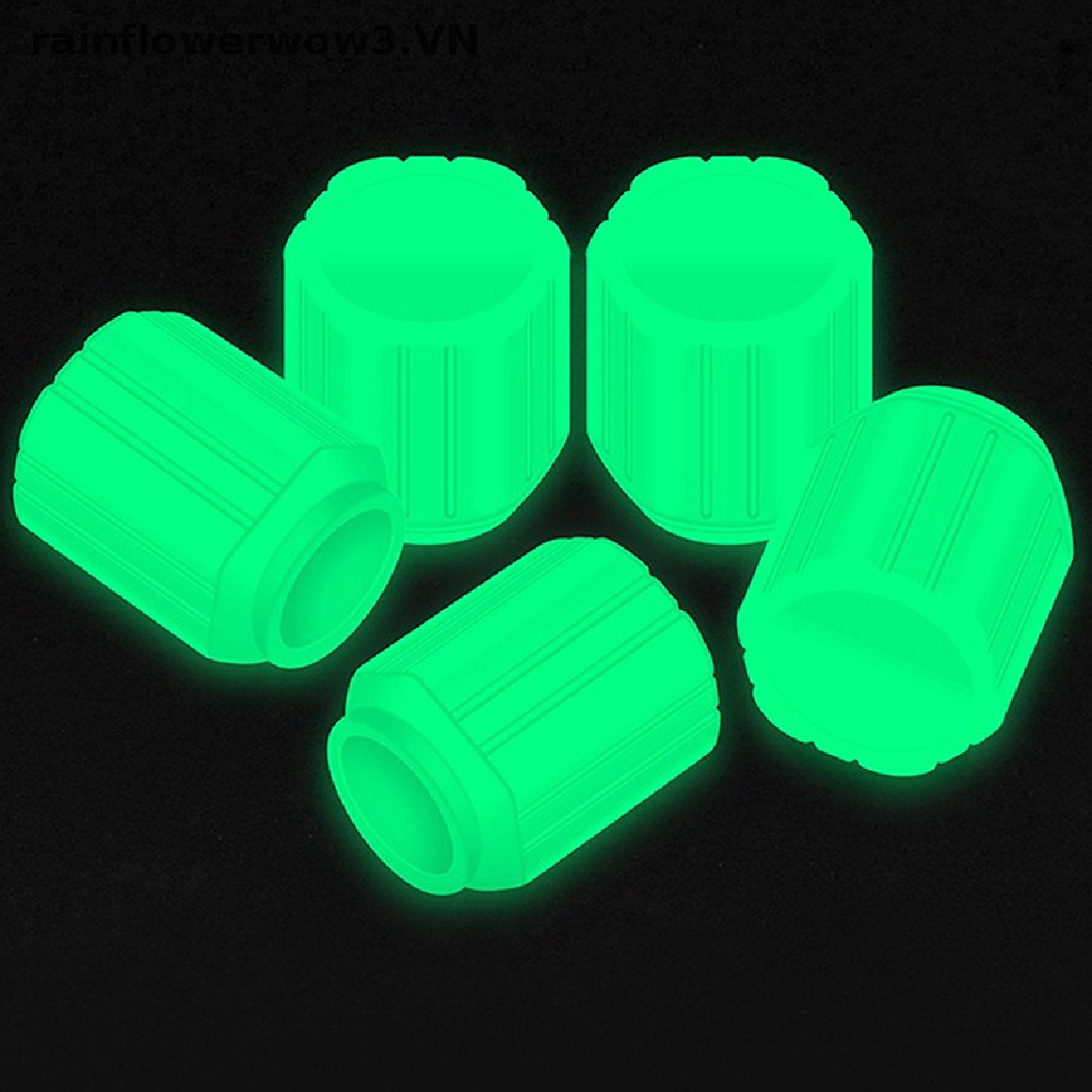 Set 4 nắp van nhựa ABS chống bụi màu dạ quang trang trí đa năng