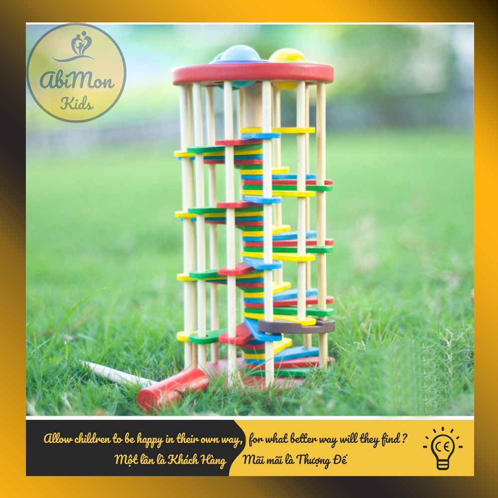 Đập Bóng Lốc Xoáy Cho Bé ☘️ Montessori cao cấp ✨ (Đồ chơi Gỗ - Đồ chơi Giáo Dục - An toàn - Thông minh)