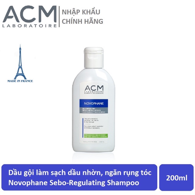 Dầu gội làm sạch da đầu, chăm sóc và ngăn ngừa rụng tóc cho da đầu nhờn Novophane Sebo-Regulating Shampoo 200ml