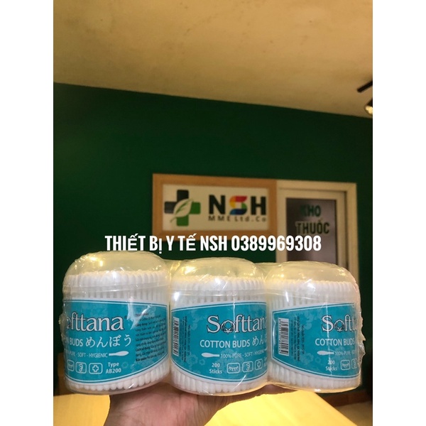 ❤️Lọ Tăm bông vệ sinh ngoáy tai mũi Softtana người lớn trẻ em,tăm Bông ngoáy tai lấy ráy tai vệ sinh softana tanaphar
