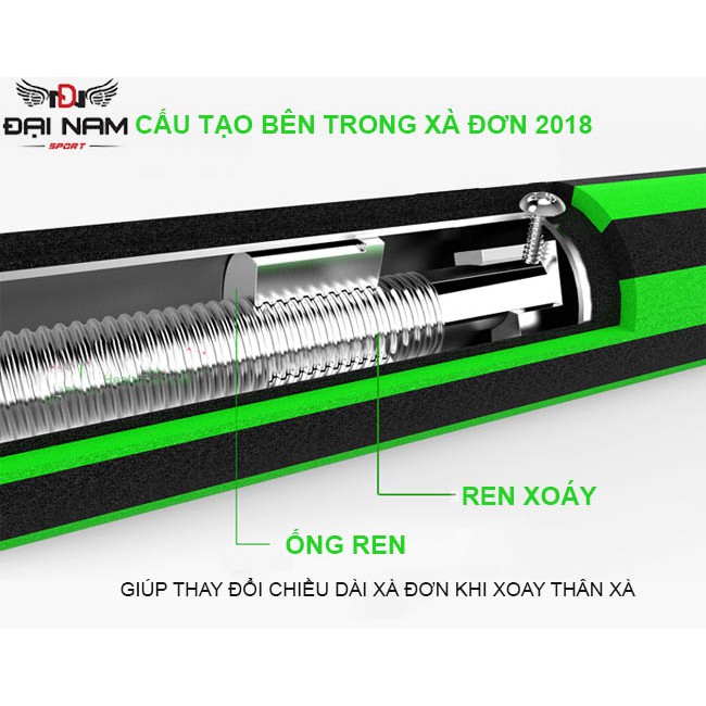 Xà Đơn Treo Tường Đa Năng Sọc Xanh Chịu Lực 200kg,Có Chốt Chống Xoay + Tặng Găng Tay