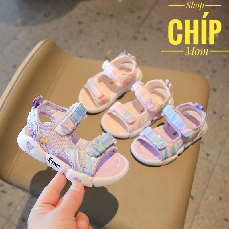 sandal bé gái dép quai hậu cho bé gái đi học công chua cánh tiên siêu nhẹ quai vải thấm mồ hôi thời trang hè QCCC A02